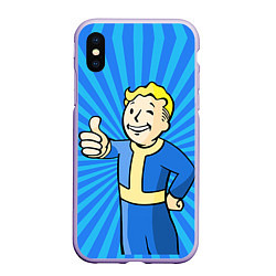 Чехол iPhone XS Max матовый Fallout Blue, цвет: 3D-светло-сиреневый