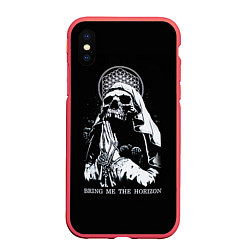 Чехол iPhone XS Max матовый BMTH: Skull Pray, цвет: 3D-красный