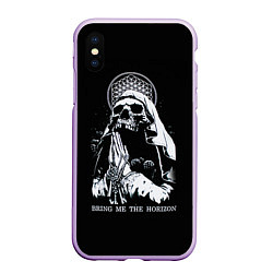 Чехол iPhone XS Max матовый BMTH: Skull Pray, цвет: 3D-сиреневый