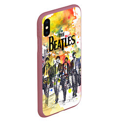 Чехол iPhone XS Max матовый The Beatles: Colour Spray, цвет: 3D-малиновый — фото 2