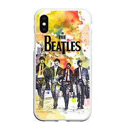 Чехол iPhone XS Max матовый The Beatles: Colour Spray, цвет: 3D-белый