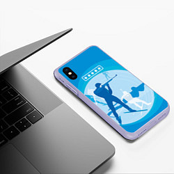 Чехол iPhone XS Max матовый Биатлон, цвет: 3D-светло-сиреневый — фото 2