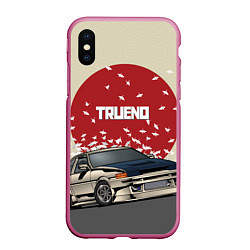 Чехол iPhone XS Max матовый Toyota Trueno ae86, цвет: 3D-малиновый