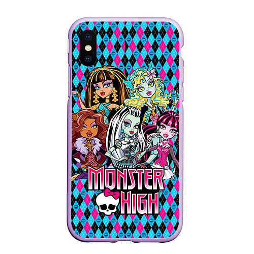 Чехол iPhone XS Max матовый Monster High / 3D-Сиреневый – фото 1