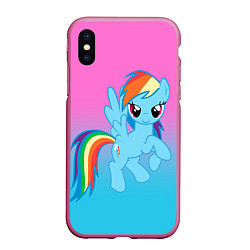 Чехол iPhone XS Max матовый My Little Pony, цвет: 3D-малиновый