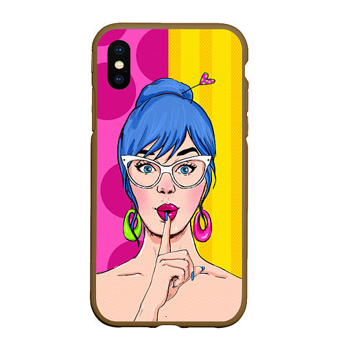 Чехол iPhone XS Max матовый POP ART / 3D-Коричневый – фото 1