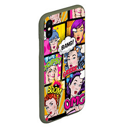 Чехол iPhone XS Max матовый POP ART, цвет: 3D-темно-зеленый — фото 2