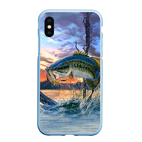 Чехол iPhone XS Max матовый Рыба над водой / 3D-Голубой – фото 1