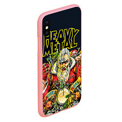 Чехол iPhone XS Max матовый Heavy Metal Santa, цвет: 3D-баблгам — фото 2