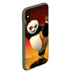 Чехол iPhone XS Max матовый Кунг фу панда, цвет: 3D-темно-зеленый — фото 2
