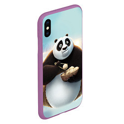 Чехол iPhone XS Max матовый Кунг фу панда, цвет: 3D-фиолетовый — фото 2