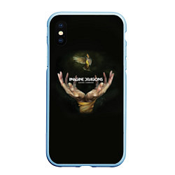 Чехол iPhone XS Max матовый Imagine Dragons: Smoke + Mirrors, цвет: 3D-голубой