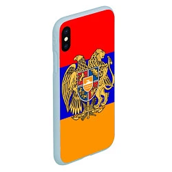 Чехол iPhone XS Max матовый Герб и флаг Армении, цвет: 3D-голубой — фото 2