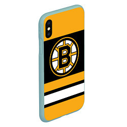 Чехол iPhone XS Max матовый Boston Bruins, цвет: 3D-мятный — фото 2