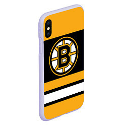 Чехол iPhone XS Max матовый Boston Bruins, цвет: 3D-светло-сиреневый — фото 2