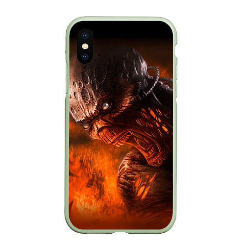 Чехол iPhone XS Max матовый DOOM imp / 3D-Салатовый – фото 1