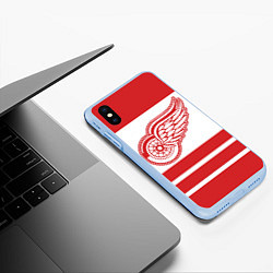 Чехол iPhone XS Max матовый Detroit Red Wings, цвет: 3D-голубой — фото 2