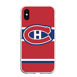 Чехол iPhone XS Max матовый Montreal Canadiens, цвет: 3D-белый