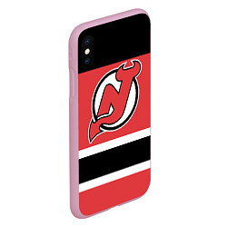 Чехол iPhone XS Max матовый New Jersey Devils, цвет: 3D-розовый — фото 2