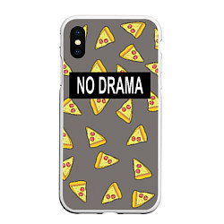 Чехол iPhone XS Max матовый No drama, цвет: 3D-белый