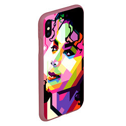 Чехол iPhone XS Max матовый Michael Jackson Art, цвет: 3D-малиновый — фото 2