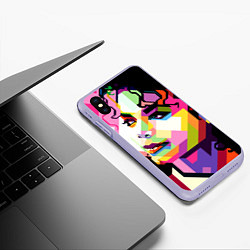 Чехол iPhone XS Max матовый Michael Jackson Art, цвет: 3D-светло-сиреневый — фото 2