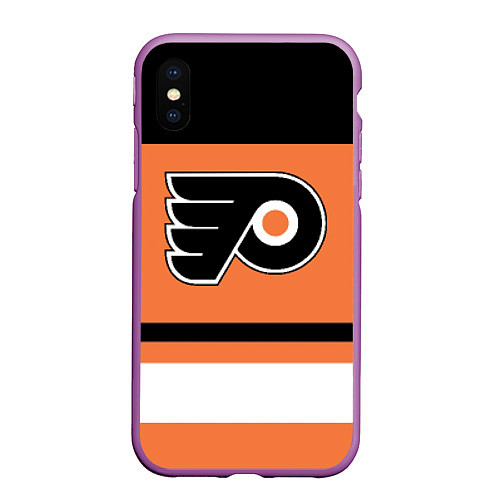 Чехол iPhone XS Max матовый Philadelphia Flyers / 3D-Фиолетовый – фото 1