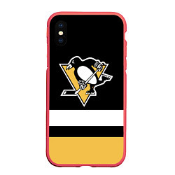 Чехол iPhone XS Max матовый Pittsburgh Penguins: Black