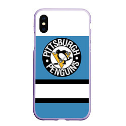 Чехол iPhone XS Max матовый Pittsburgh Penguins: White