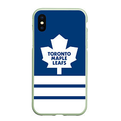 Чехол iPhone XS Max матовый Toronto Maple Leafs, цвет: 3D-салатовый