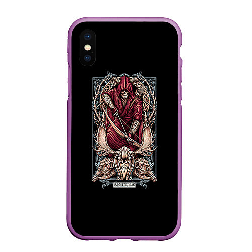 Чехол iPhone XS Max матовый Стрелец / 3D-Фиолетовый – фото 1