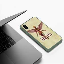 Чехол iPhone XS Max матовый Nirvana Angel, цвет: 3D-темно-зеленый — фото 2