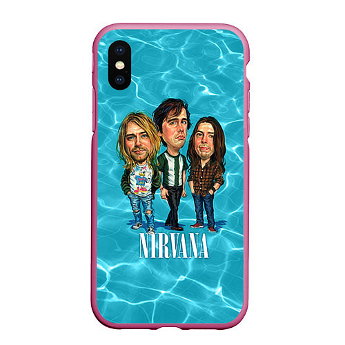 Чехол iPhone XS Max матовый Nirvana: Water / 3D-Малиновый – фото 1