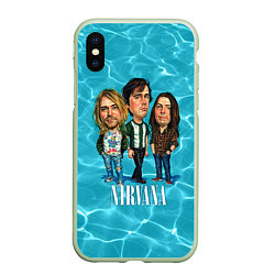 Чехол iPhone XS Max матовый Nirvana: Water, цвет: 3D-салатовый