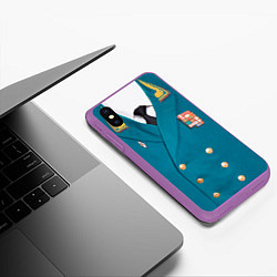 Чехол iPhone XS Max матовый Китель, цвет: 3D-фиолетовый — фото 2