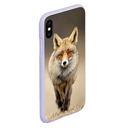 Чехол iPhone XS Max матовый Бегущая лисица, цвет: 3D-светло-сиреневый — фото 2