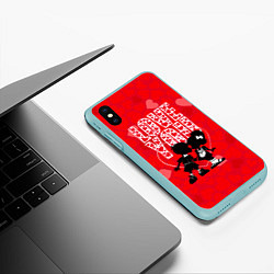 Чехол iPhone XS Max матовый Love you, цвет: 3D-мятный — фото 2