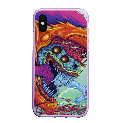 Чехол iPhone XS Max матовый CS:GO Hyper Beast / 3D-Сиреневый – фото 1