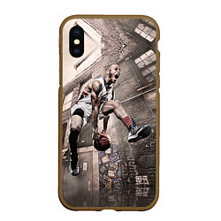 Чехол iPhone XS Max матовый Баскетбол город
