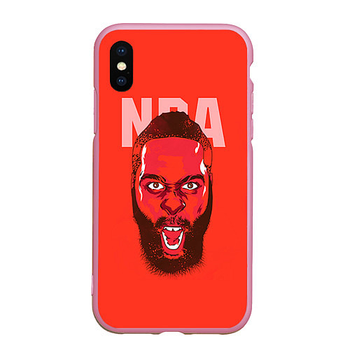 Чехол iPhone XS Max матовый NBA / 3D-Розовый – фото 1