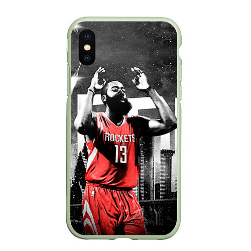 Чехол iPhone XS Max матовый Баскетболист NBA / 3D-Салатовый – фото 1