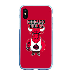 Чехол iPhone XS Max матовый Chicago bulls, цвет: 3D-голубой