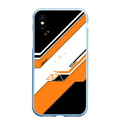 Чехол iPhone XS Max матовый CS:GO Asiimov, цвет: 3D-голубой