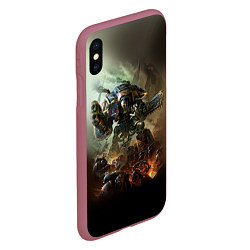 Чехол iPhone XS Max матовый Титан, цвет: 3D-малиновый — фото 2