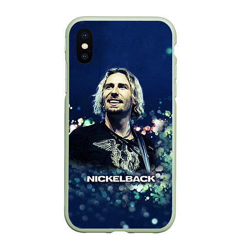 Чехол iPhone XS Max матовый Nickelback: Chad Kroeger / 3D-Салатовый – фото 1