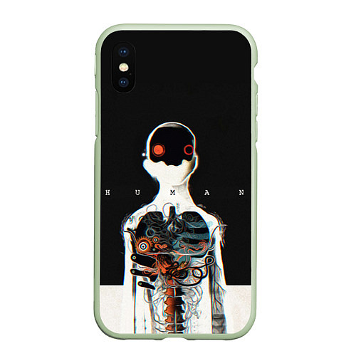 Чехол iPhone XS Max матовый Three Days Grace: Skeleton / 3D-Салатовый – фото 1