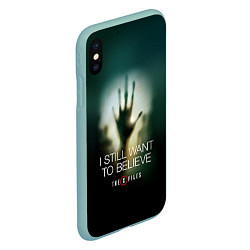 Чехол iPhone XS Max матовый X-files: Alien hand, цвет: 3D-мятный — фото 2