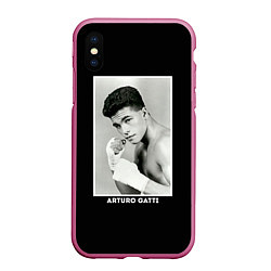 Чехол iPhone XS Max матовый Arturo Gatti: Photo, цвет: 3D-малиновый