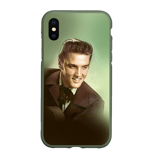 Чехол iPhone XS Max матовый Elvis Young / 3D-Темно-зеленый – фото 1