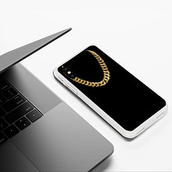Чехол iPhone XS Max матовый Золотая цепь, цвет: 3D-белый — фото 2